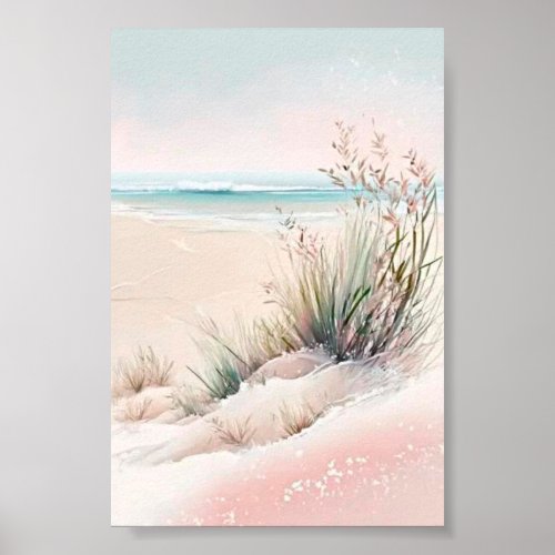 Beautiful pastel beach poster
