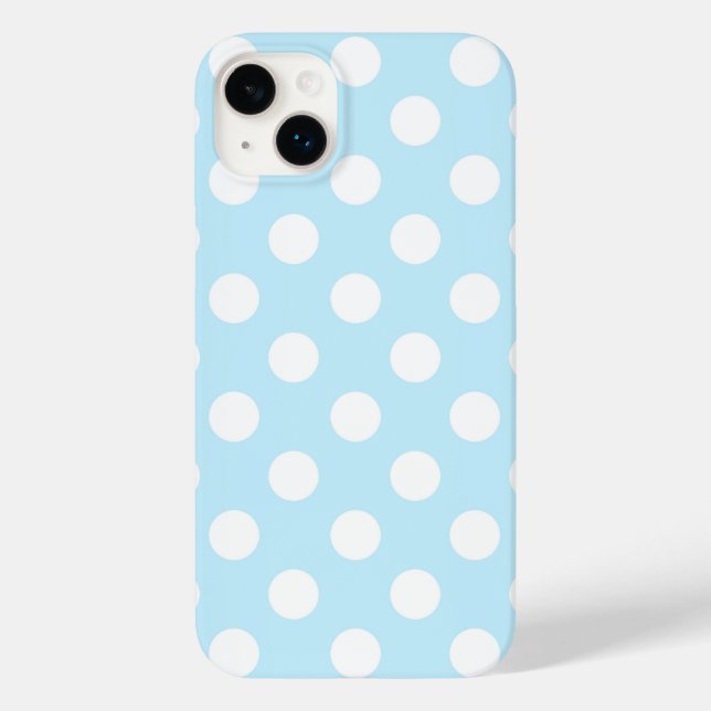 Beautiful Pastel Blue With Big Polka Dots Case-Mate iPhone Case (Back)