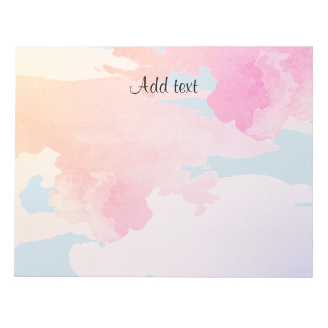 Beautiful pastel clouds template, customizable notepad (Front)