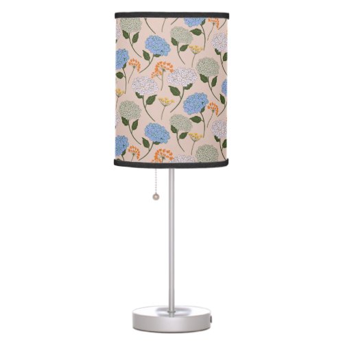 BeautifulPastel color Hydrangea  Wildflower Table Lamp