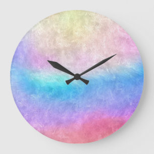 BEAUTIFUL PASTEL COLOR TRENDY MODERN  ABSTRACT  LARGE CLOCK