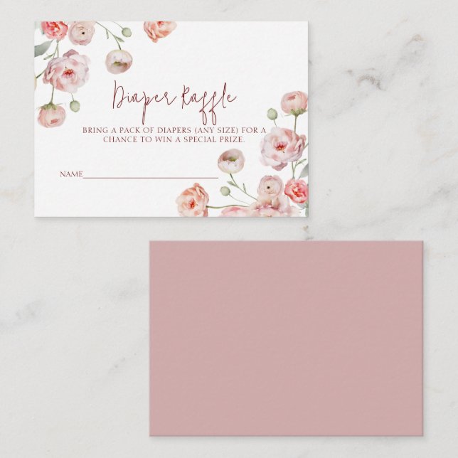 Beautiful Pastel Diaper Raffle for Baby Note Card (Front/Back)