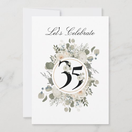 Beautiful Pastel Floral 35th ANNIVERSARY  Invitation