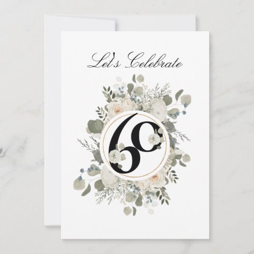 Beautiful Pastel Floral 60th ANNIVERSARY Invitation