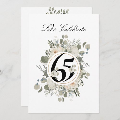 Beautiful Pastel Floral 65th ANNIVERSARY Invitation