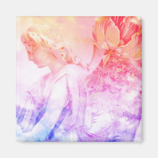 Beautiful Pastel Floral Angel Guardian magnet