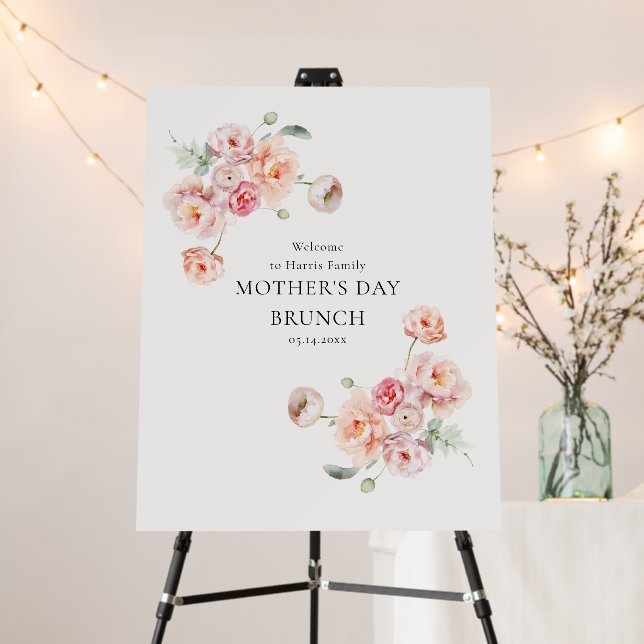 Beautiful Pastel Floral Welcome Foam Board (In Situ (Stand))
