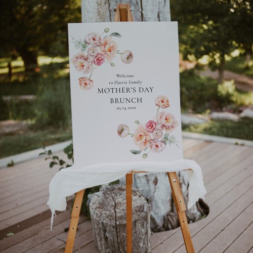 Beautiful Pastel Floral Welcome Foam Board