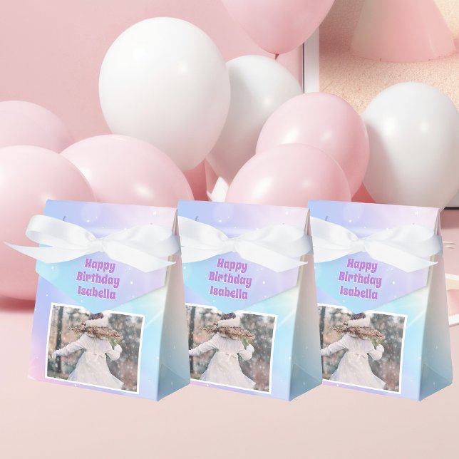 Beautiful Pastel Girls Photo Kids Birthday Party Favor Boxes (Creator Uploaded)