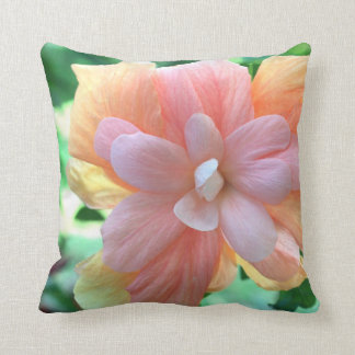 Beautiful Pastel Hawaiian Hibiscus Flower Pillow