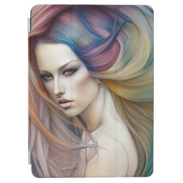 Beautiful Pastel Lady with Long Flowing Hair Tript iPad Air Cover