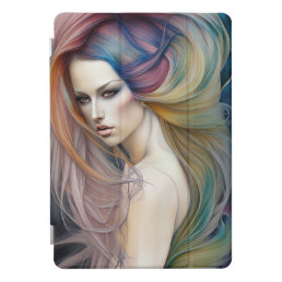 Beautiful Pastel Lady with Long Flowing Hair Tript iPad Pro Cover