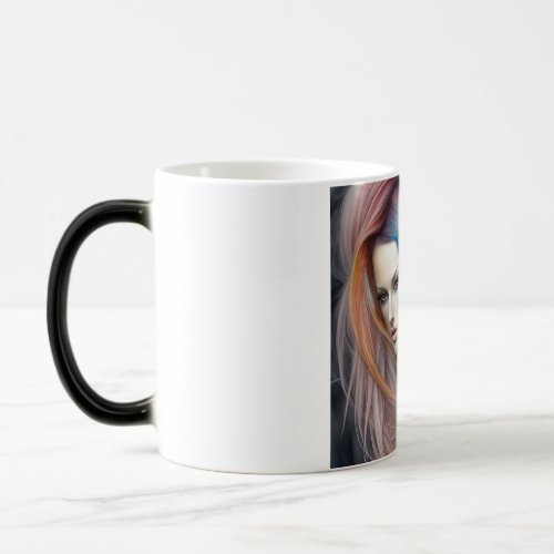 Beautiful Pastel Lady with Long Flowing Hair Tript Magic Mug