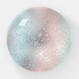 Beautiful Pastel Ombre Textured Glass Effect Glass Paperweight