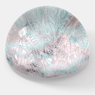 Beautiful Pastel Ombre Textured Glass Effect Glass Paperweight