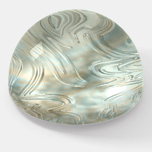 Beautiful Pastel Ombre Textured Glass Effect Glass Paperweight