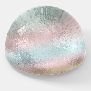 Beautiful Pastel Ombre Textured Glass Effect Glass Paperweight