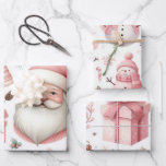 Beautiful Pastel Pink Christmas Designs Wrapping Paper Sheets<br><div class="desc">Three beautiful pastel pink Christmas designs on a three sheet set of gift wrap.
Several different groups of paper designs are available.</div>