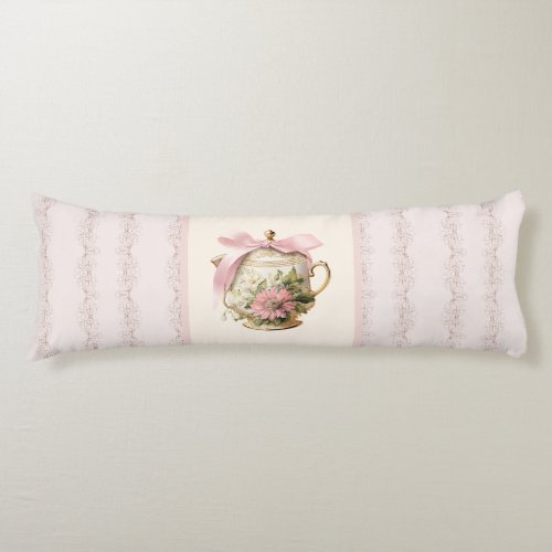 Beautiful pastel pink tea aesthetic custom name  body pillow