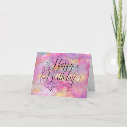 Beautiful Pastel Watercolor Birthday Card | Zazzle