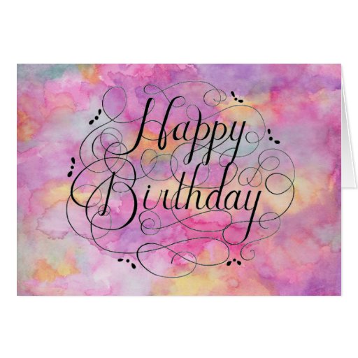 Beautiful Pastel Watercolor Birthday Card | Zazzle