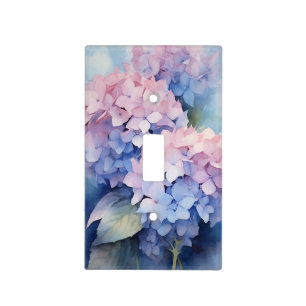 Beautiful Pastel Watercolor Hydrangea Light Switch Cover