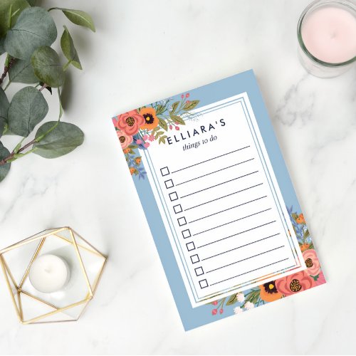 Beautiful Pastels Boho Bouquet To Do List Post_it Notes