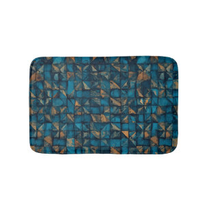 Beautiful Patchwork "Look" in Dark Teal Bath Mat