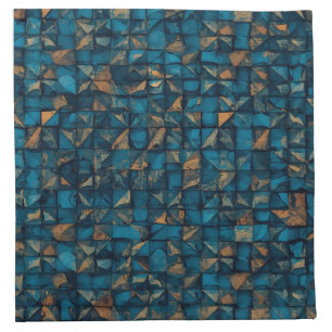 Beautiful Patchwork "Look" in Dark Teal Cloth Napkin