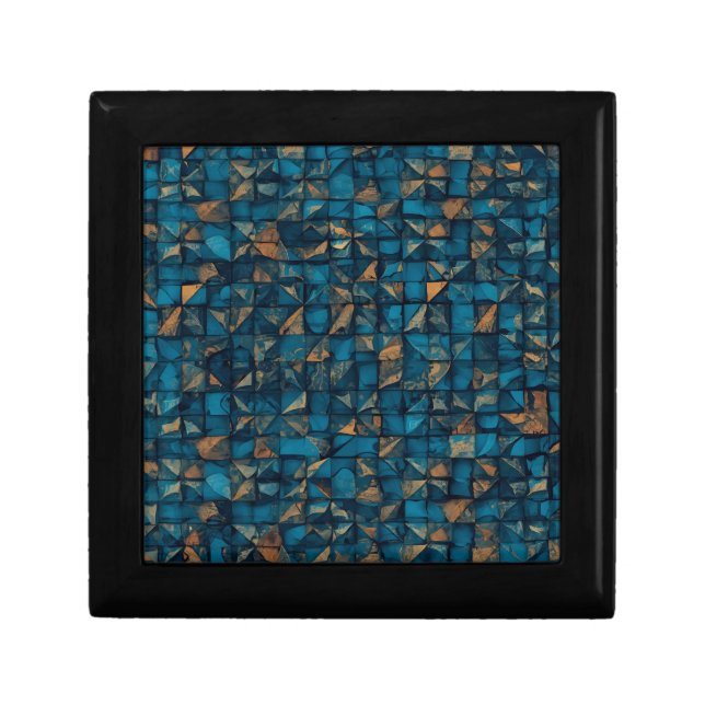 Beautiful Patchwork "Look" in Dark Teal Gift Box (Front)