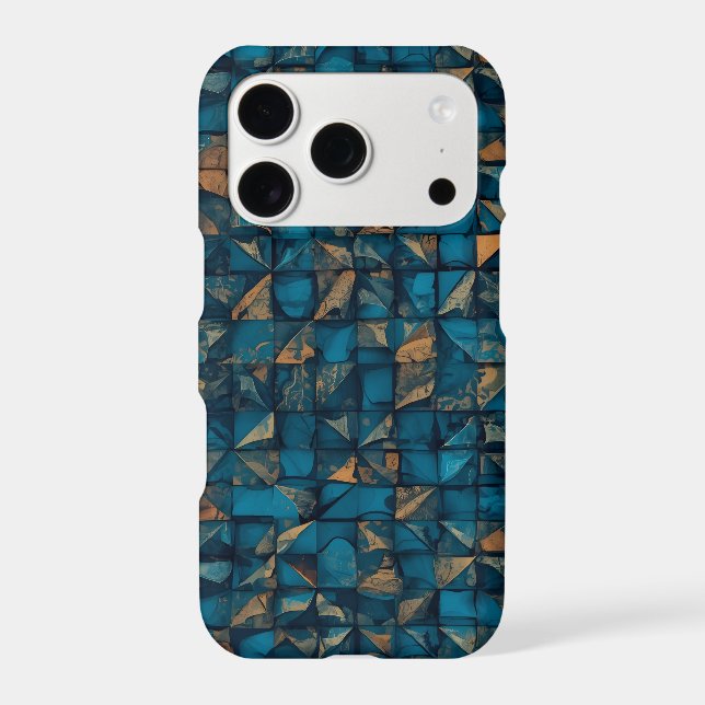 Beautiful Patchwork "Look" in Dark Teal Iphone Case (Back)