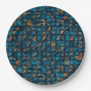 Beautiful Patchwork "Look" in Dark Teal Paper Plates