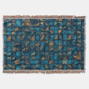 Beautiful Patchwork "Look" in Dark Teal Throw Blanket