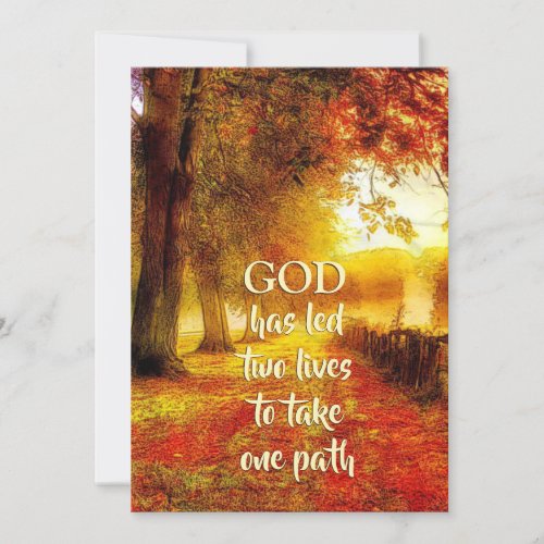 Beautiful Path Autumn Trees Fall Christian Wedding Invitation