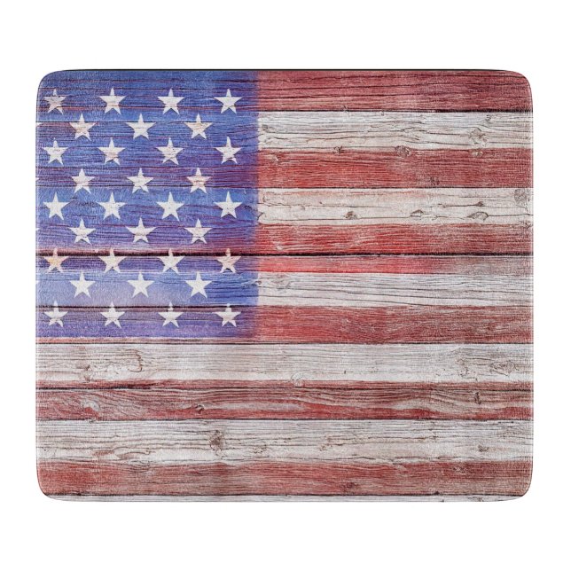 Beautiful Patriotic USA Flag Cutting Board (Front)