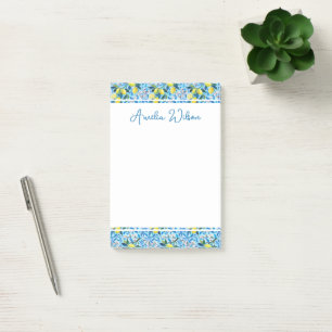Beautiful Pattern of Vibrant Lemons Customized Post-it Notes