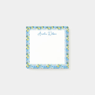 Beautiful Pattern of Vibrant Lemons Personalized Post-it Notes