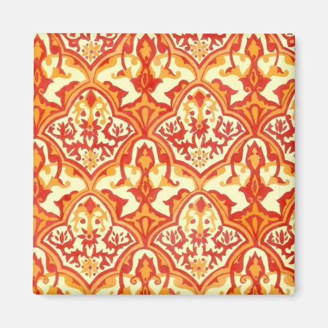 BEAUTIFUL PATTERN - RED & ORANGE MAGNET (Front)