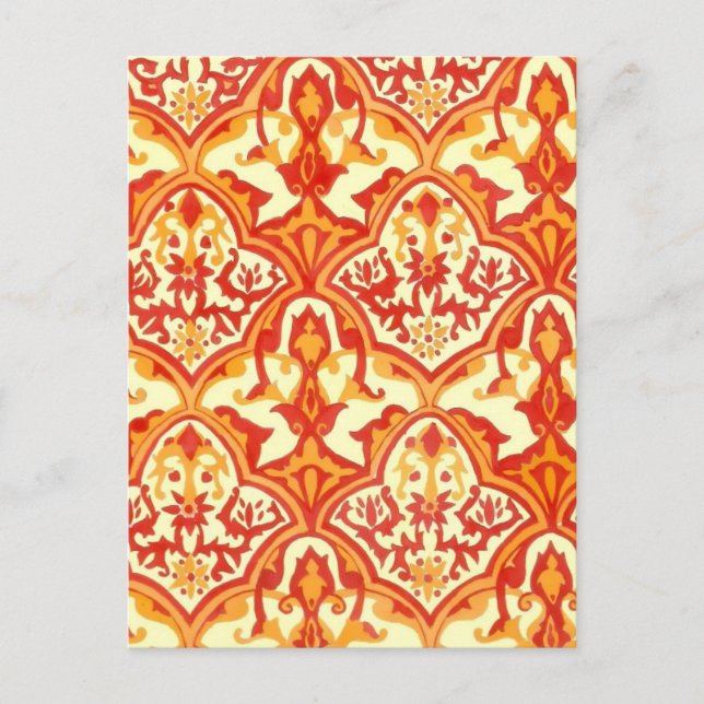 BEAUTIFUL PATTERN - RED & ORANGE POSTCARD (Front)