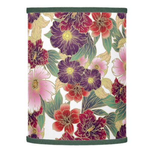 Beautiful Pattern with Floral Element Green Pink Lamp Shade