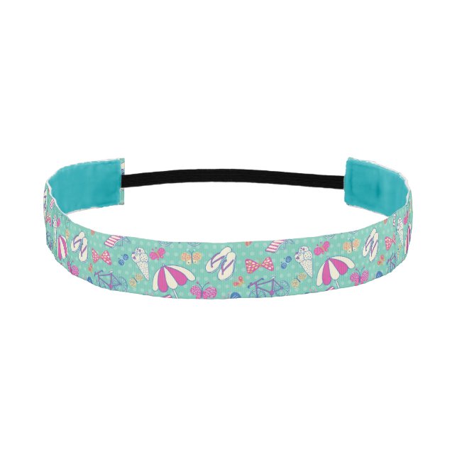 Beautiful Pattern With Summer Elements Athletic Headband (Front)