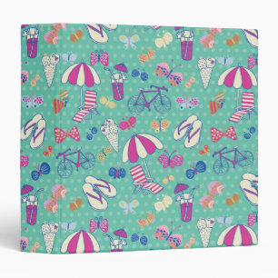 Beautiful Pattern With Summer Elements Binder