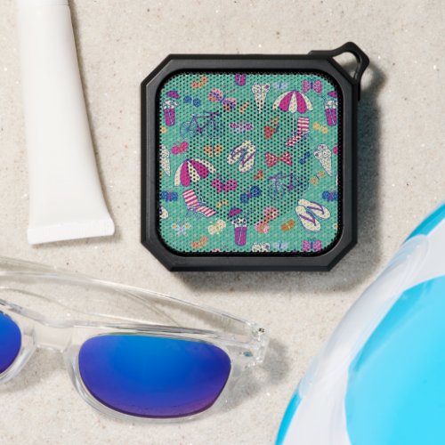 Beautiful Pattern With Summer Elements Bluetooth Speaker