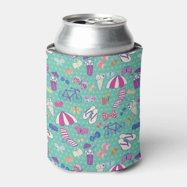 Beautiful Pattern With Summer Elements Can Cooler (Can Front)