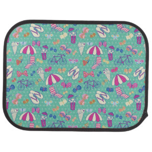 Beautiful Pattern With Summer Elements Car Mat