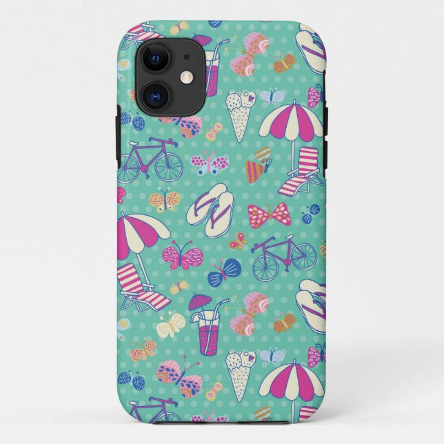 Beautiful Pattern With Summer Elements Case-Mate iPhone Case (Back)
