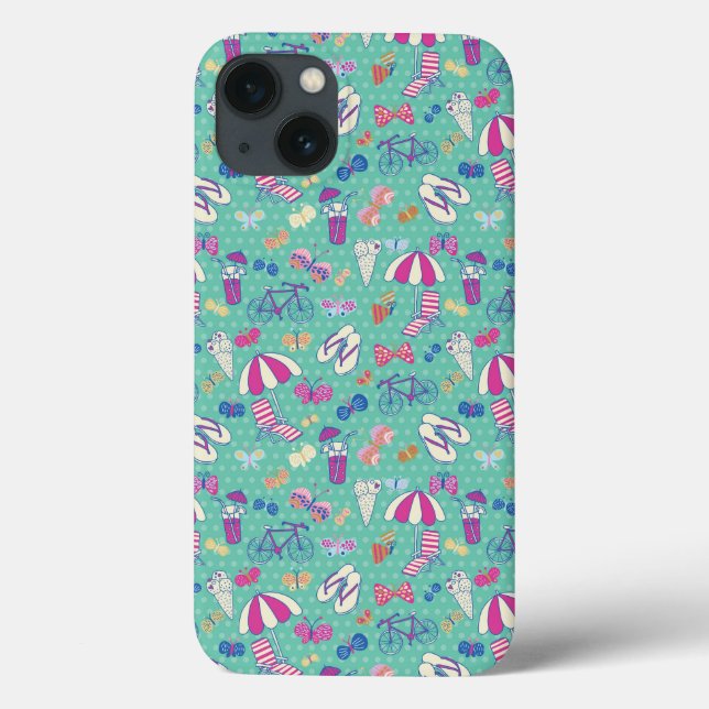 Beautiful Pattern With Summer Elements Case-Mate iPhone Case (Back)