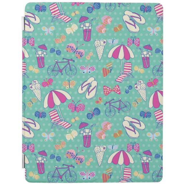 Beautiful Pattern With Summer Elements iPad Smart Cover (Front)