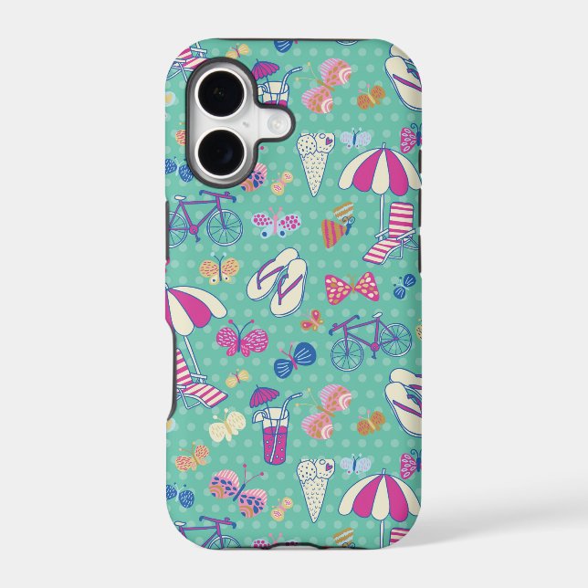 Beautiful Pattern With Summer Elements Iphone Case (Back)