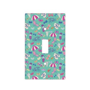 Beautiful Pattern With Summer Elements Light Switch Cover